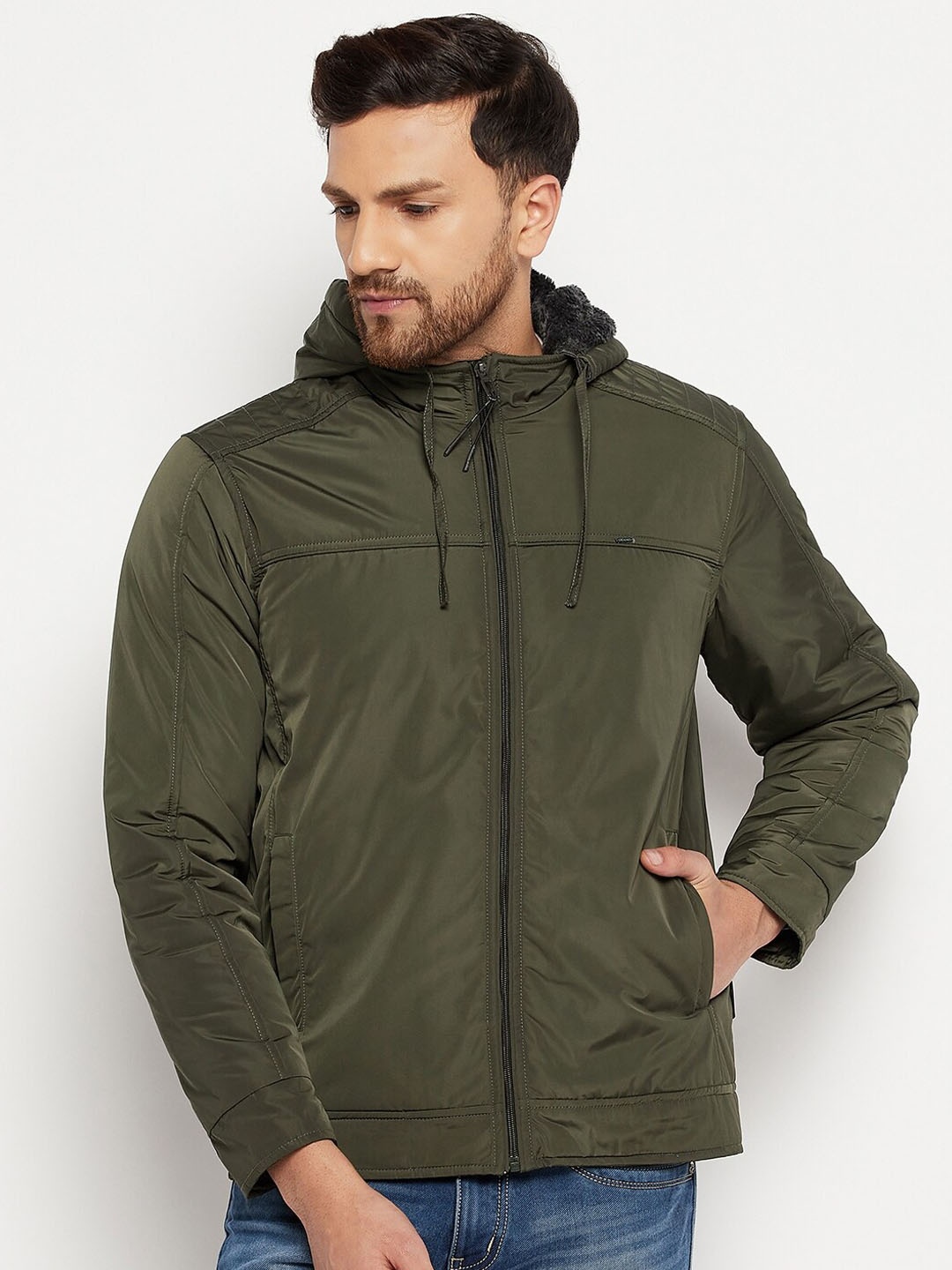 

Okane Men Olive Green Lightweight Padded Jacket