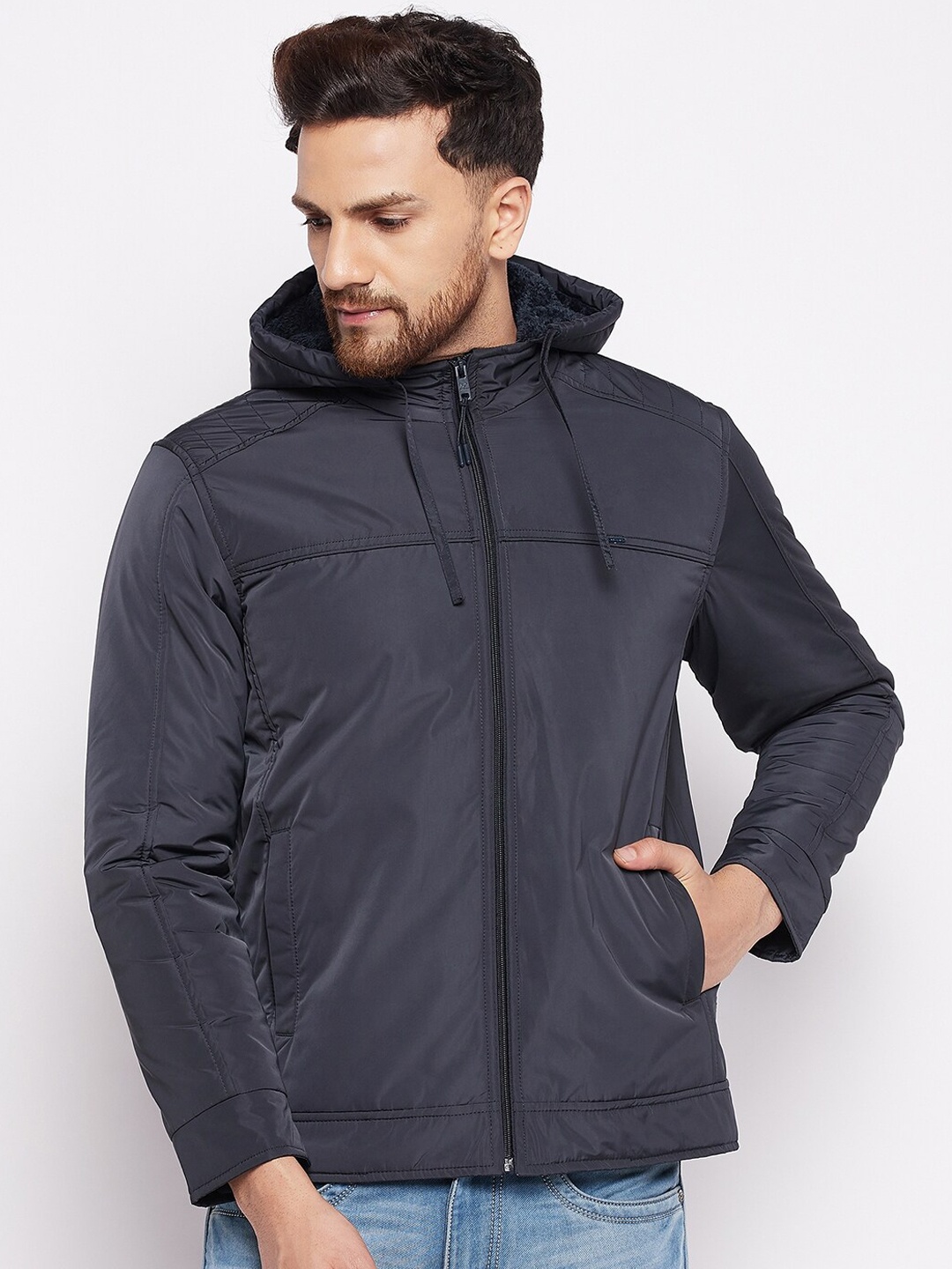 

Okane Men Navy Blue Lightweight Padded Jacket