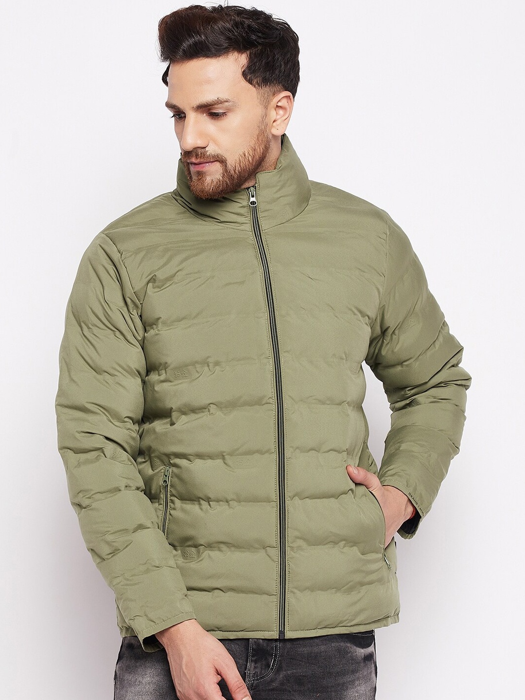 

Okane Men Olive Green Lightweight Puffer Jacket