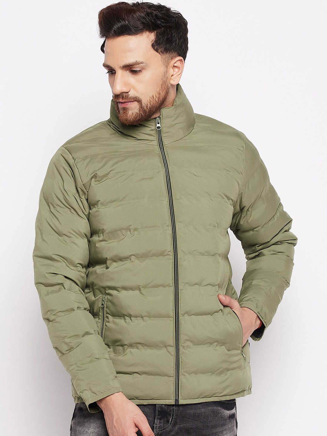 

Okane Men Olive Green Lightweight Puffer Jacket