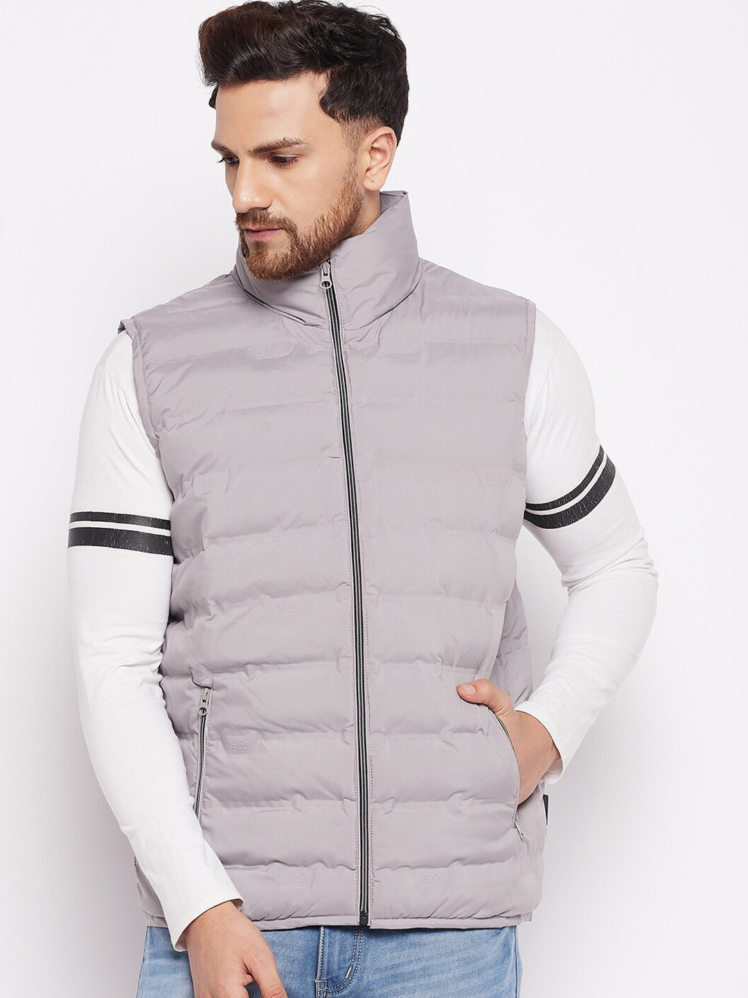 

Okane Men Grey Lightweight Padded Jacket