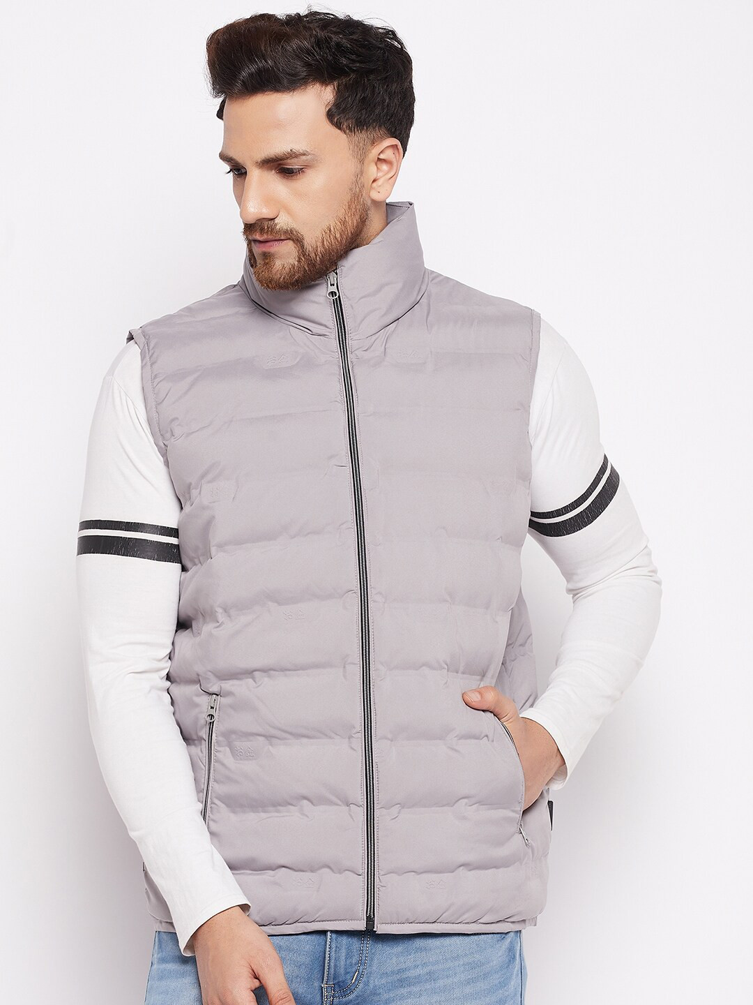

Okane Men Grey Lightweight Padded Jacket