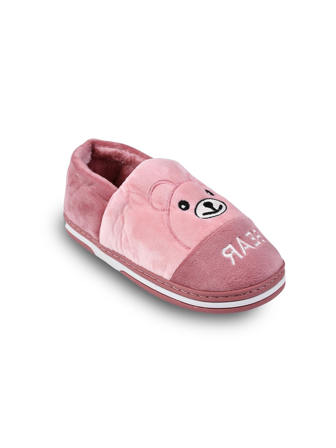 

CASSIEY Men Peach-Coloured & White Printed Room Slippers