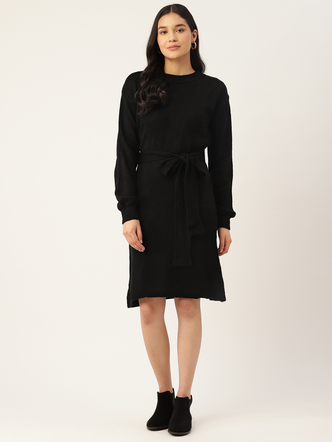 

LC Waikiki Belted Sweater Dress, Black
