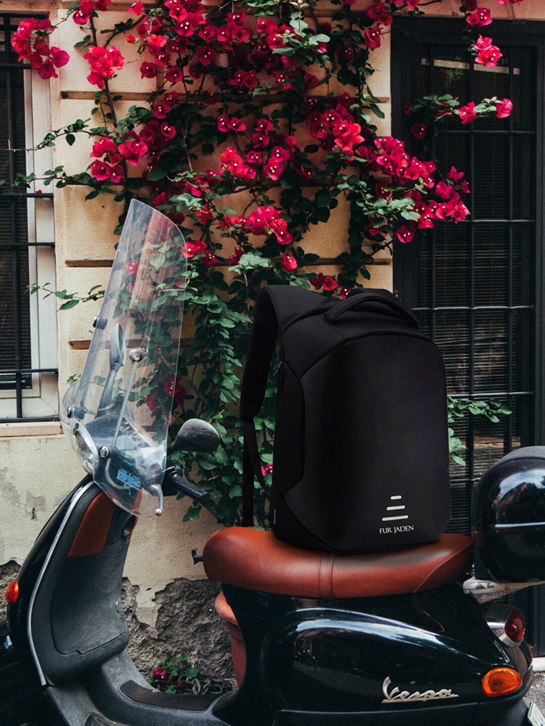 

FUR JADEN Unisex Black Solid Backpack