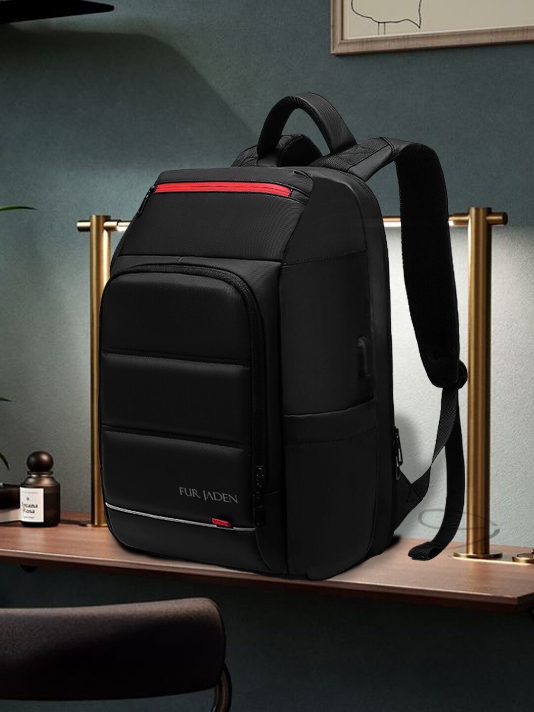 

FUR JADEN Unisex Black Solid Backpack