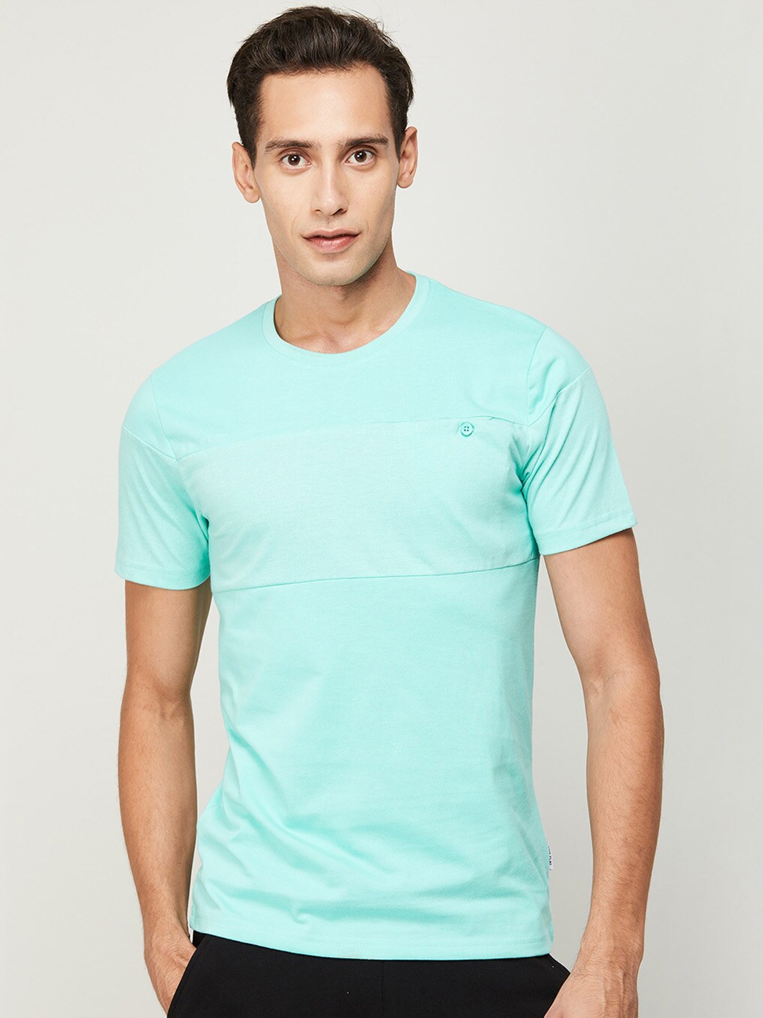 

Fame Forever by Lifestyle Men Turquoise Blue Cotton T-shirt