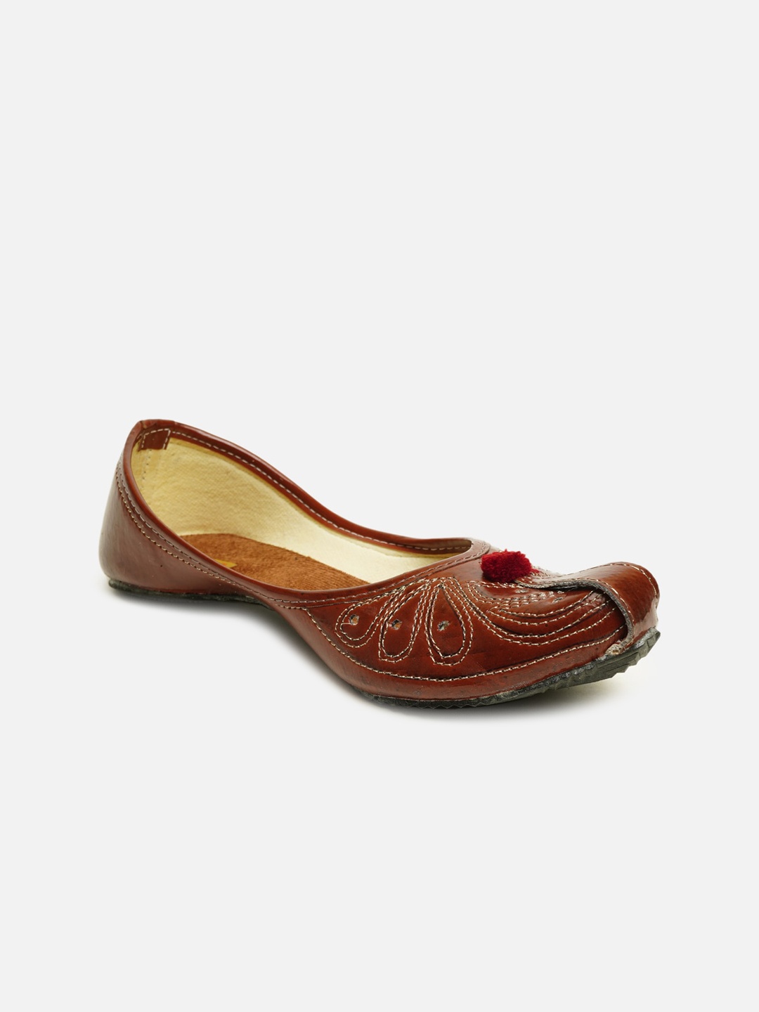 

Ta Chic Women Brown Ethnic Mojaris Flats