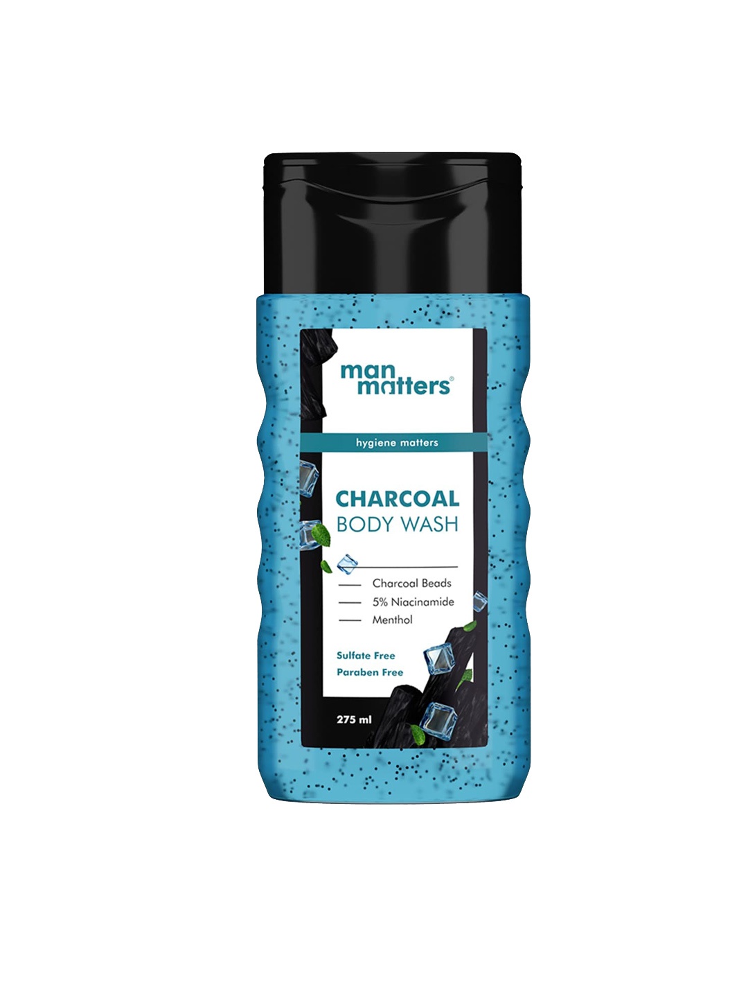

Man Matters Charcoal Body Wash-5% Niacinamide - Instant Cooling & Odor Protection - 250ml, Blue