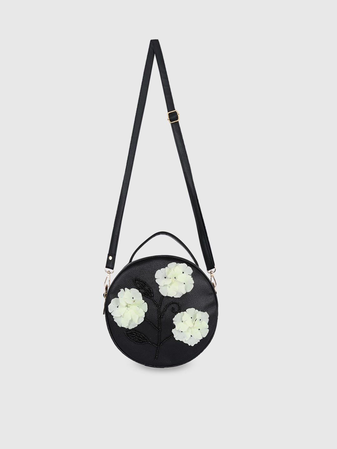 

Bagsy Malone Black Floral PU Structured Sling Bag