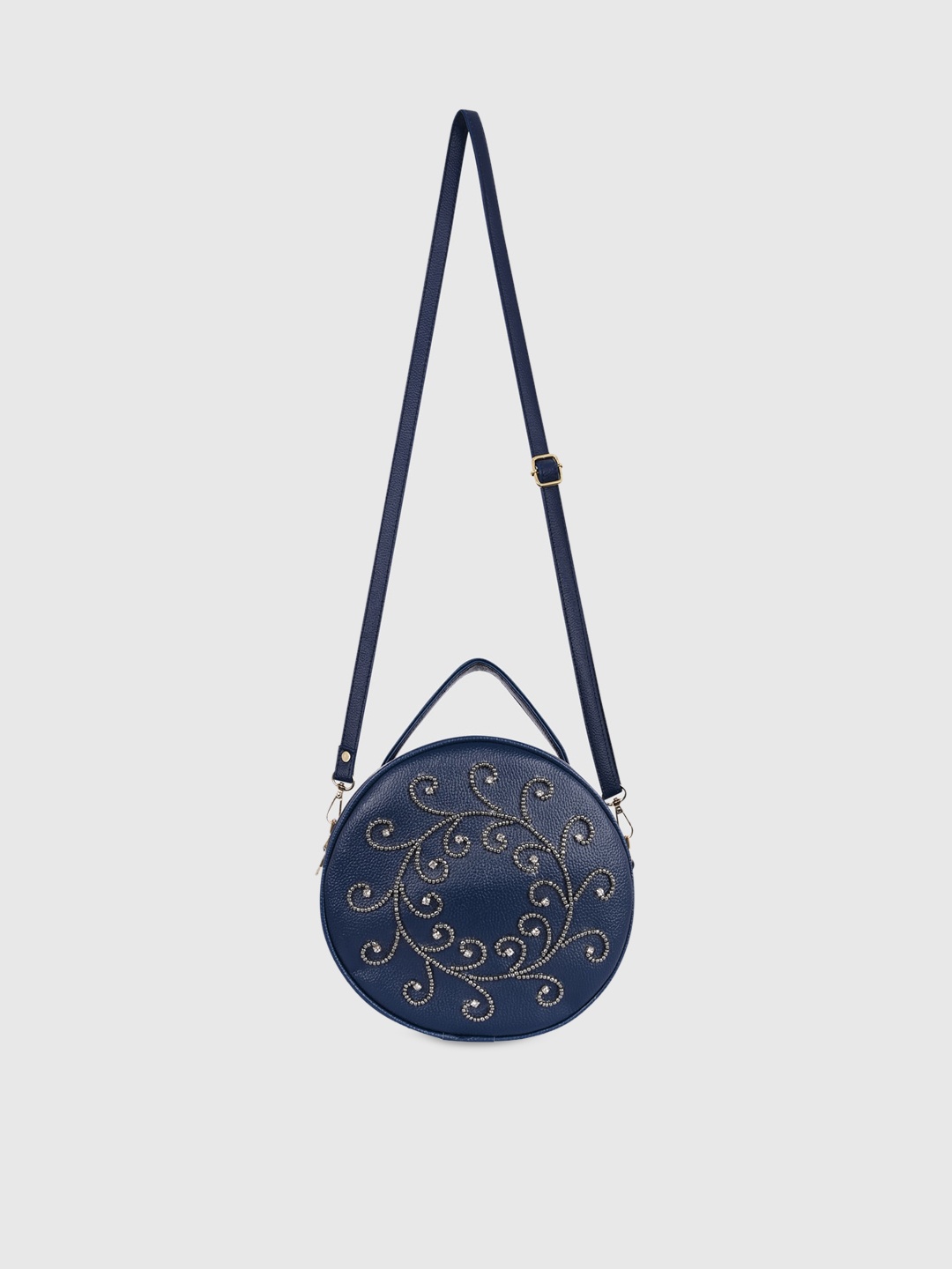 

Bagsy Malone Blue Embellished PU Structured Sling Bag