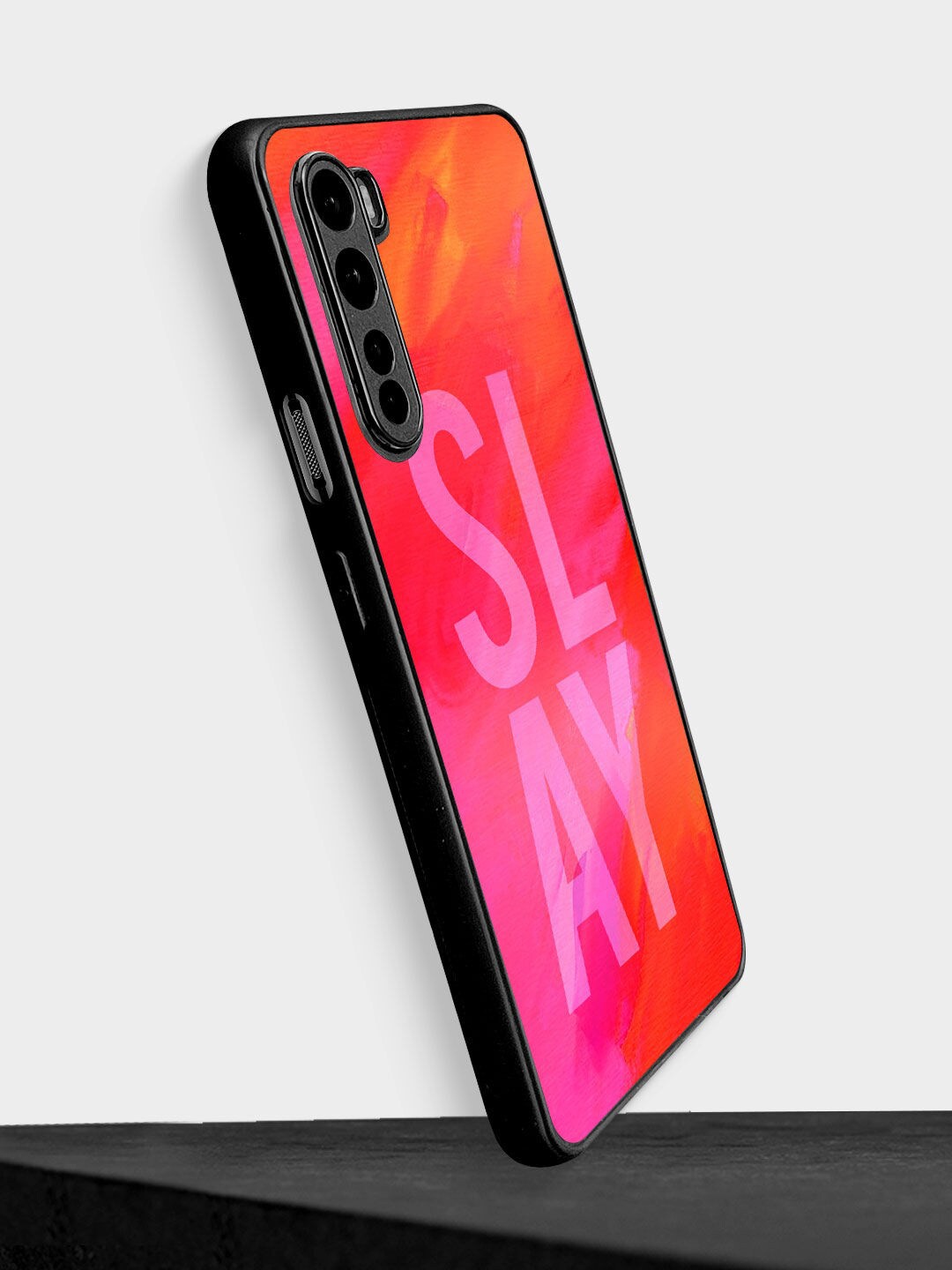 

macmerise Pink & Orange Typography Printed OnePlus Nord Bumper Phone Back Case