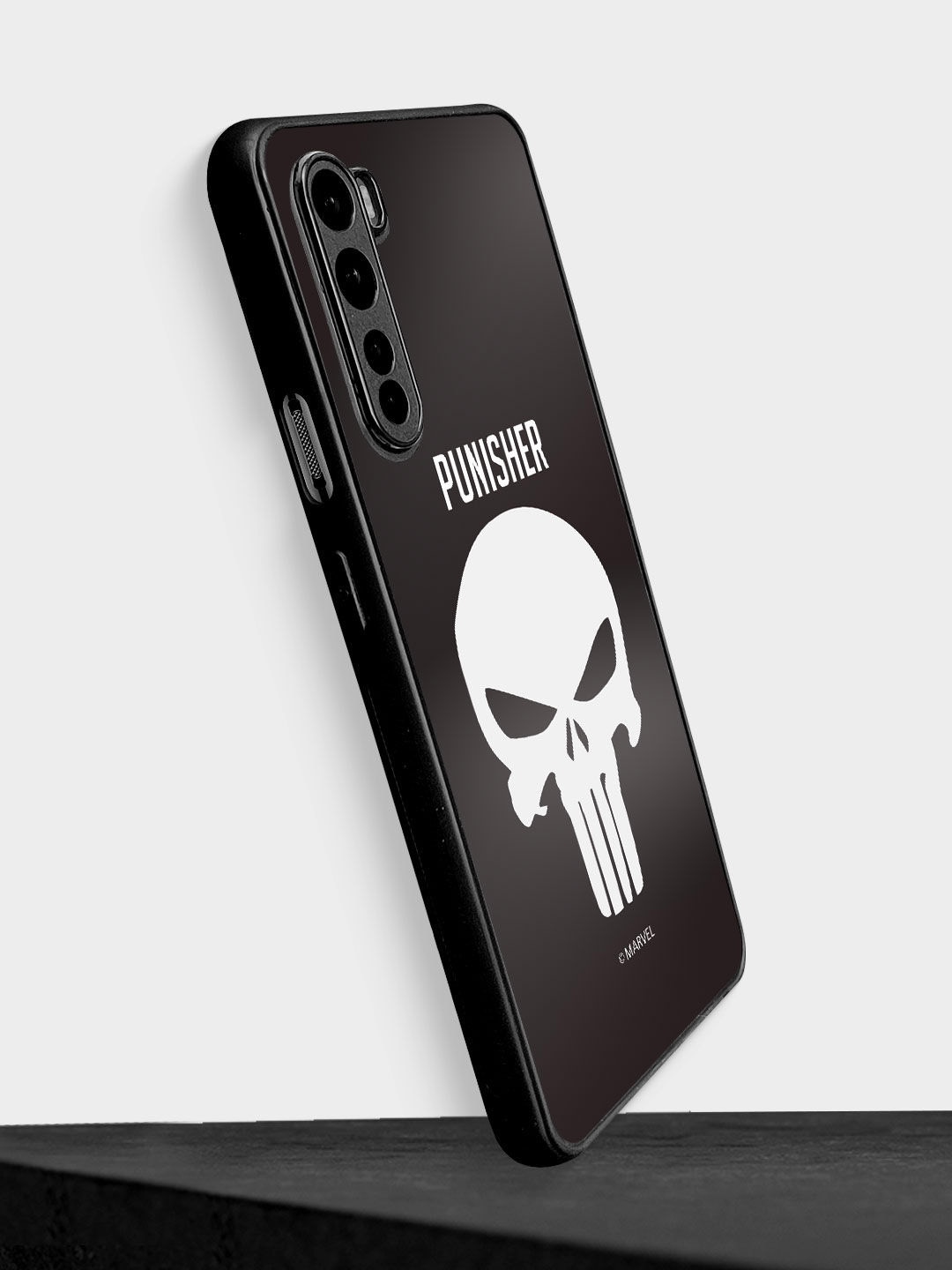 

macmerise Black Printed Punisher Symbol Design OnePlus Nord Bumper Phone Back Case