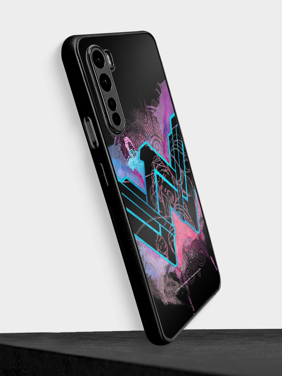 

macmerise Black & Purple Printed OnePlus Nord Bumper Phone Back Case