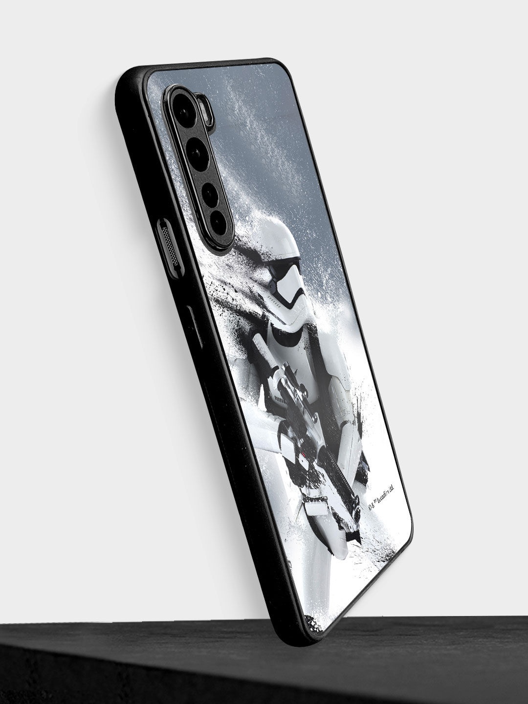 

macmerise Grey & Black Printed Trooper Storm Design OnePlus Nord Bumper Phone Back Case