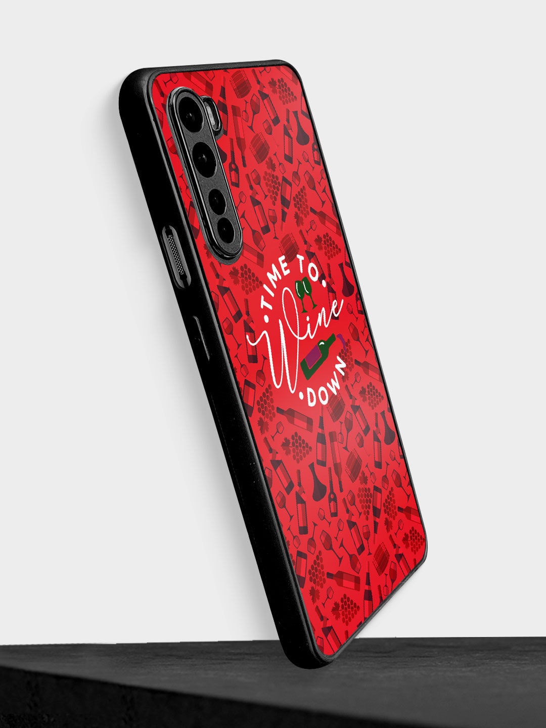 

macmerise Red Printed Time To Wine Down OnePlus Nord Bumper Case