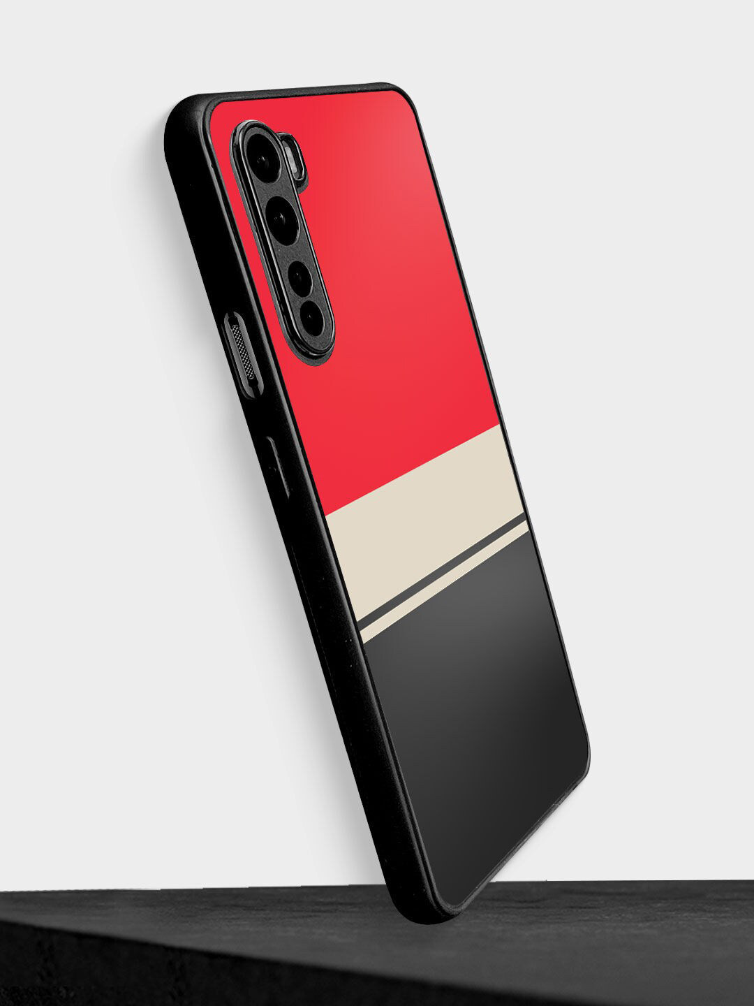 

macmerise Red & Black Printed OnePlus Nord Bumper Phone Back Case