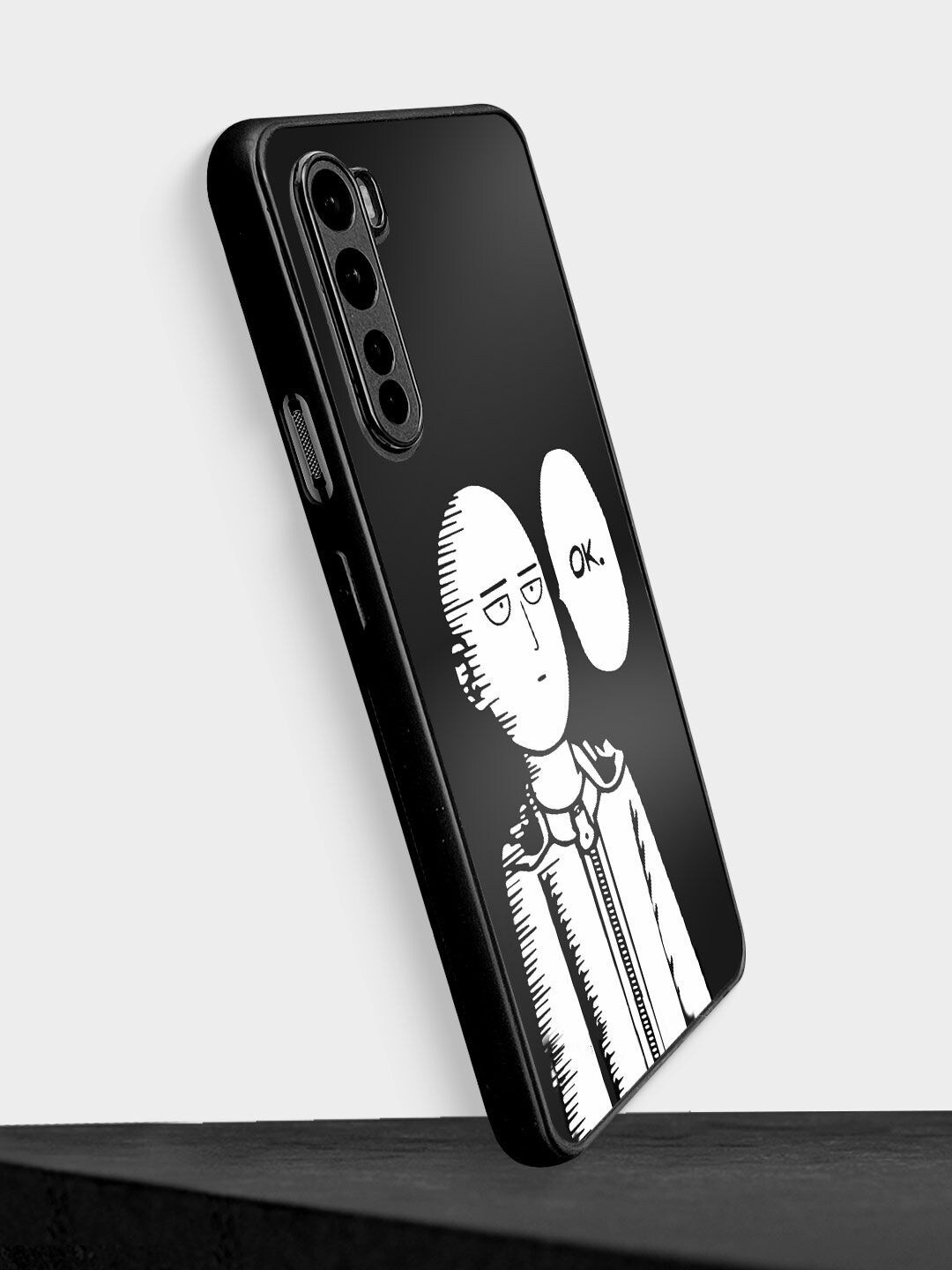 

macmerise Black & White Printed Saitama Not Impressed OnePlus Nord Bumper Phone Back Case