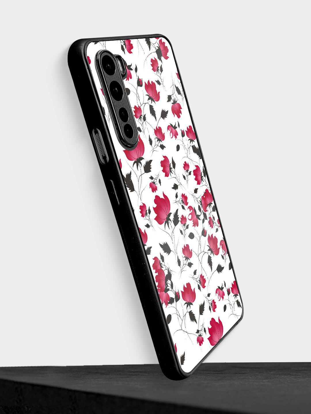 

macmerise White Floral Printed OnePlus Nord Bumper Back Case