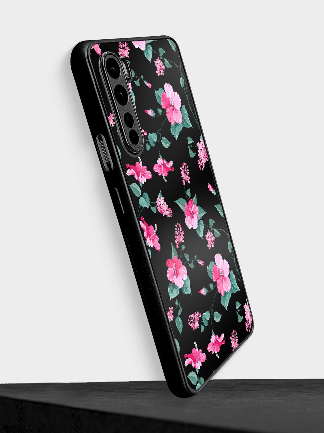 

macmerise Black & Pink SK Hibiscus Blush Design OnePlus Nord Back Case