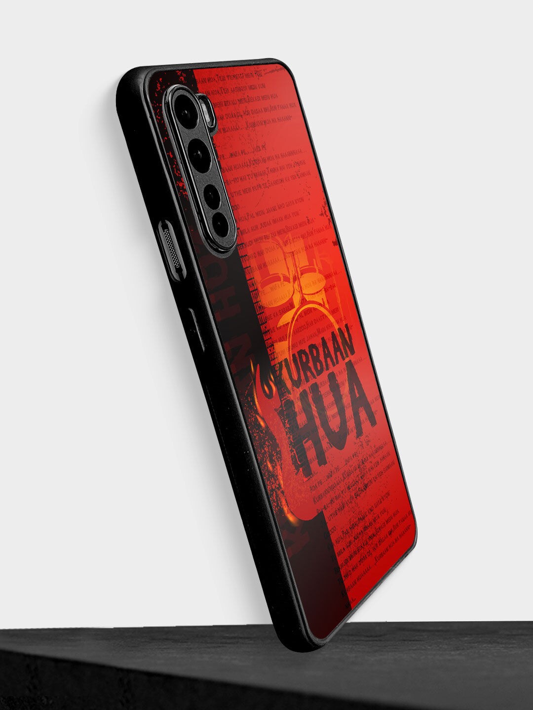 

macmerise Red & Black Printed OnePlus Nord Bumper Phone Back Case
