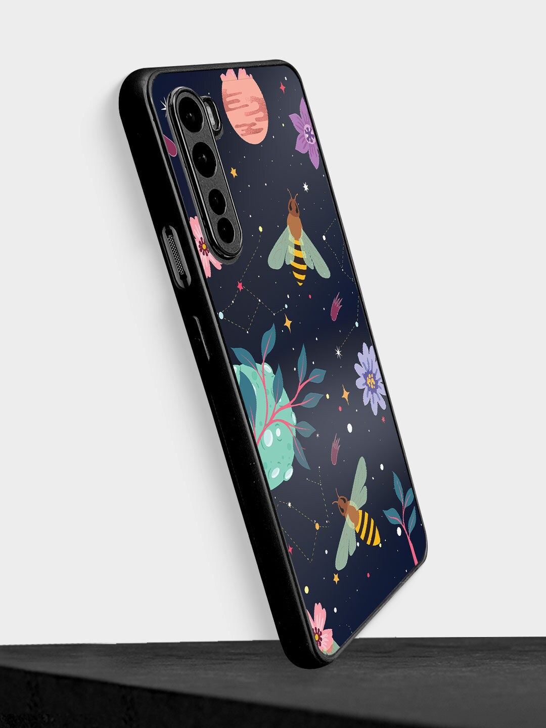 

macmerise Blue & Green Space Bees Printed OnePlus Nord Bumper Mobile Phone Case