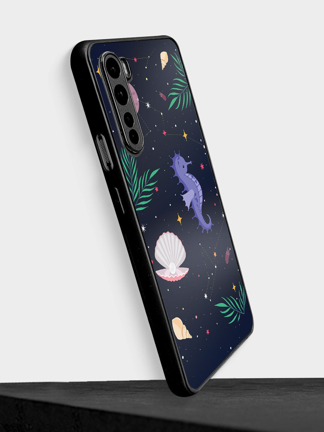 

macmerise Black Printed Space Beach OnePlus Nord Bumper Phone Back Case