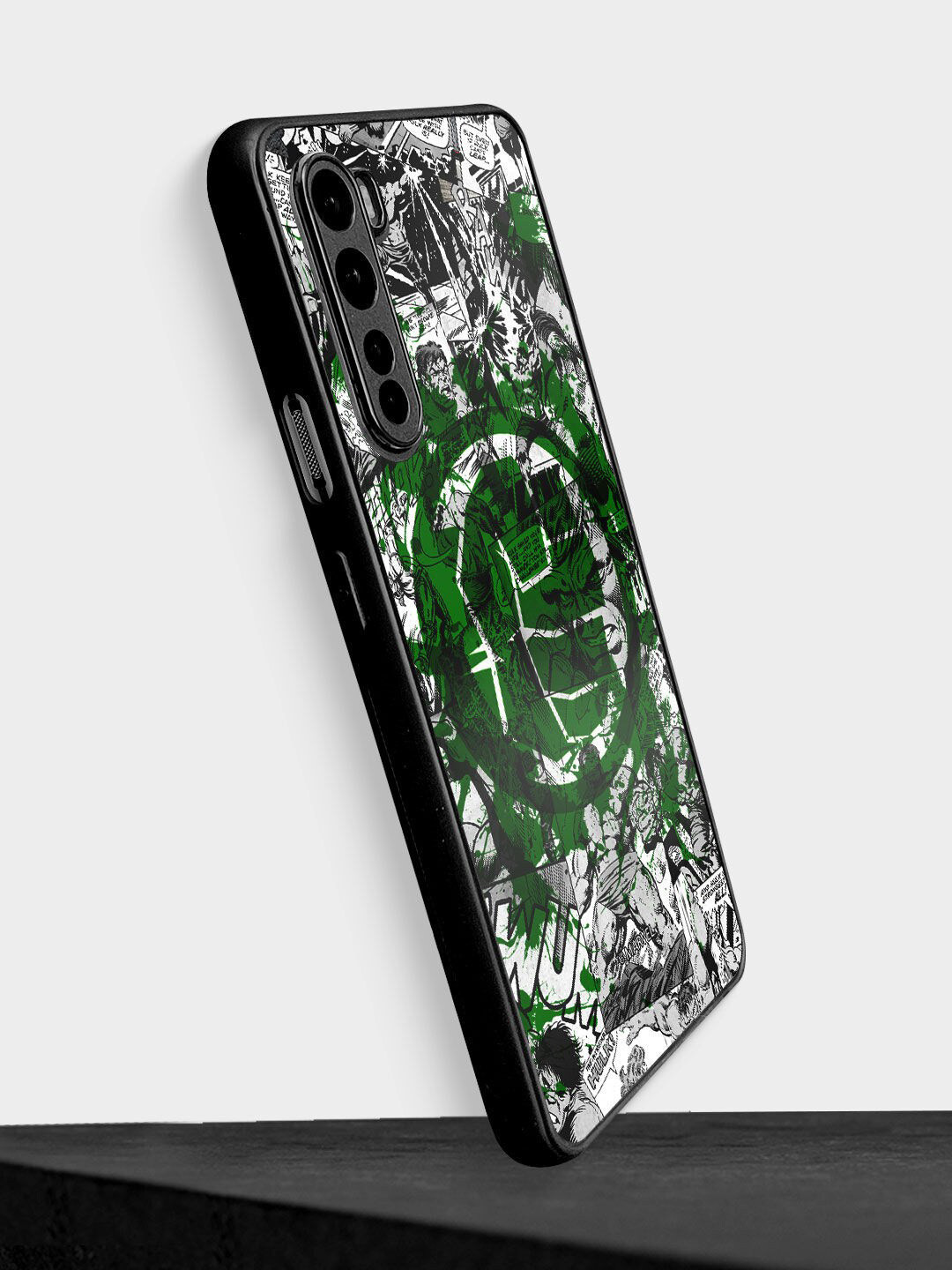

macmerise Green & Black Printed Splash Out Hulk Fist Design OnePlus Nord Bumper Phone Back Case