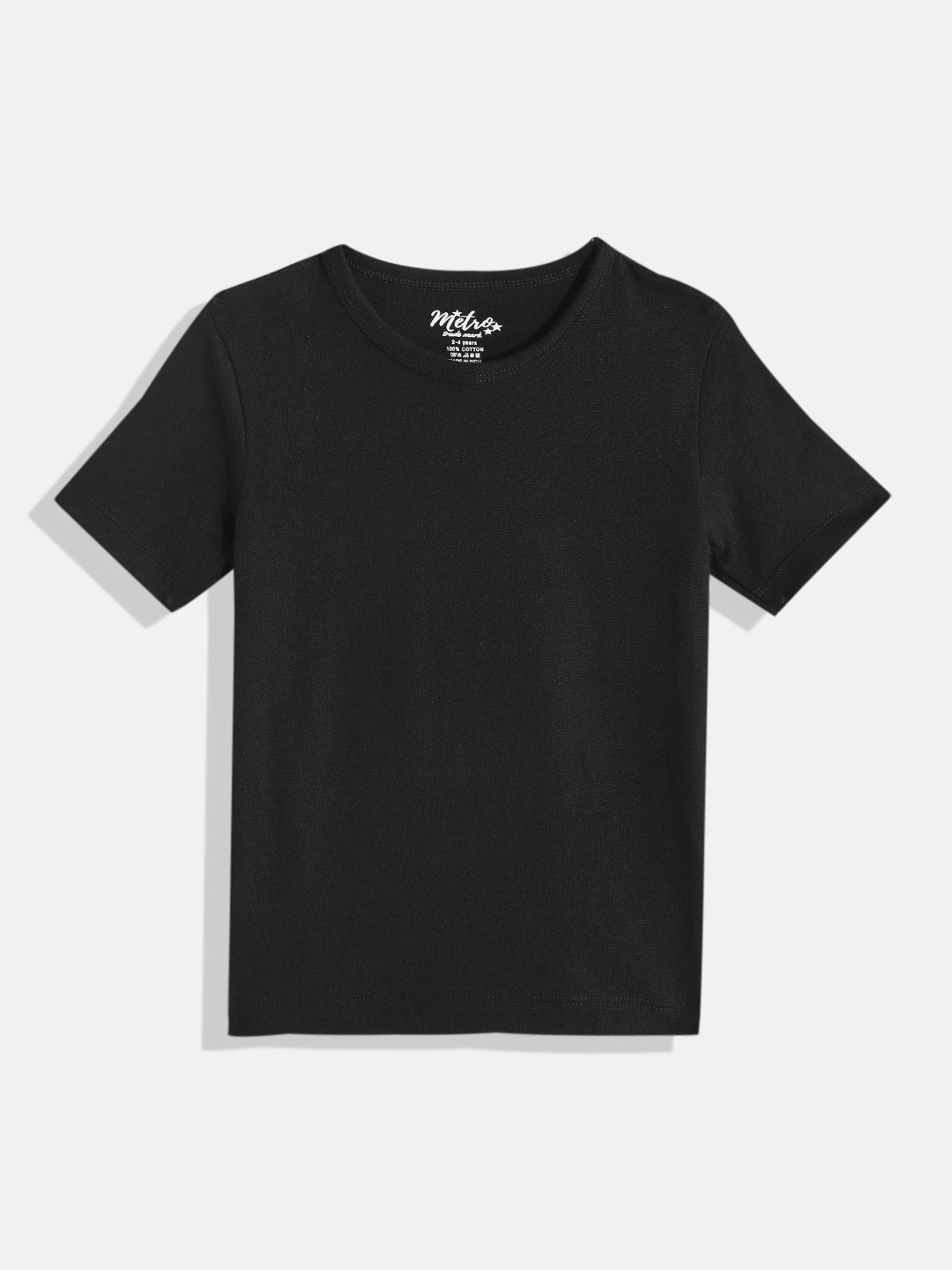 

METRO KIDS COMPANY Boys Black Solid T-shirt