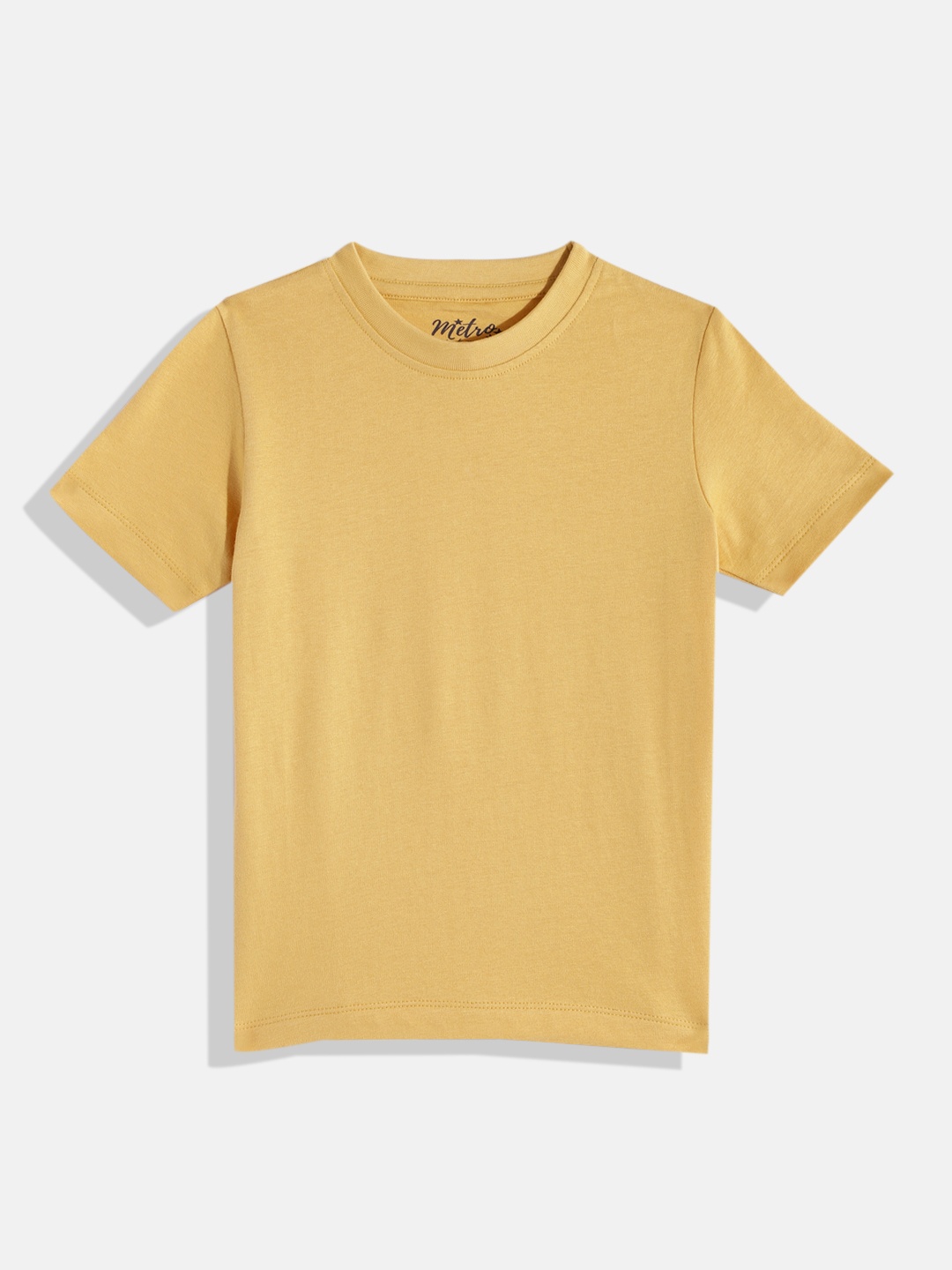 

METRO KIDS COMPANY Boys Yellow Solid T-shirt