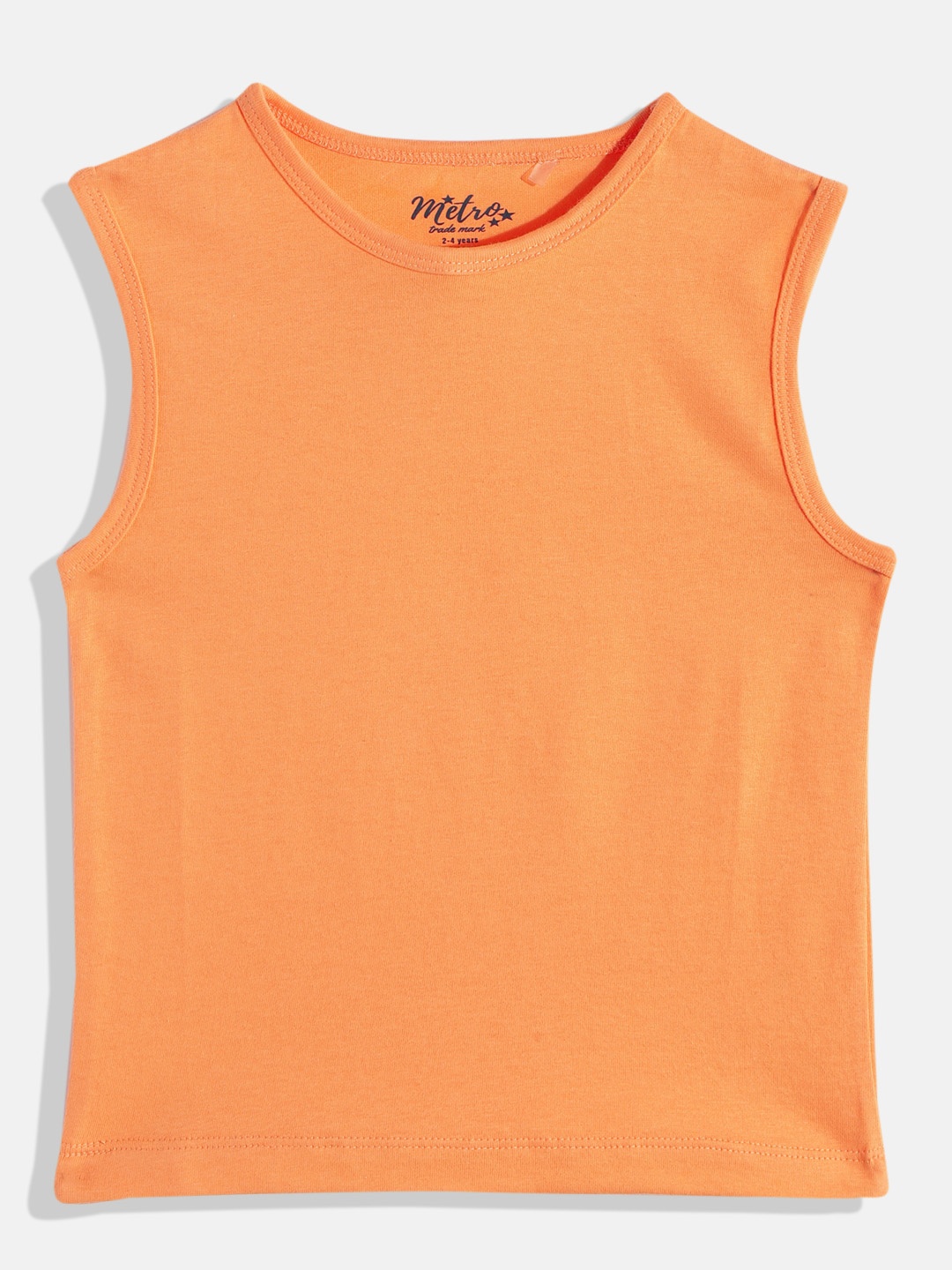 

METRO KIDS COMPANY Boys Orange Solid T-shirt