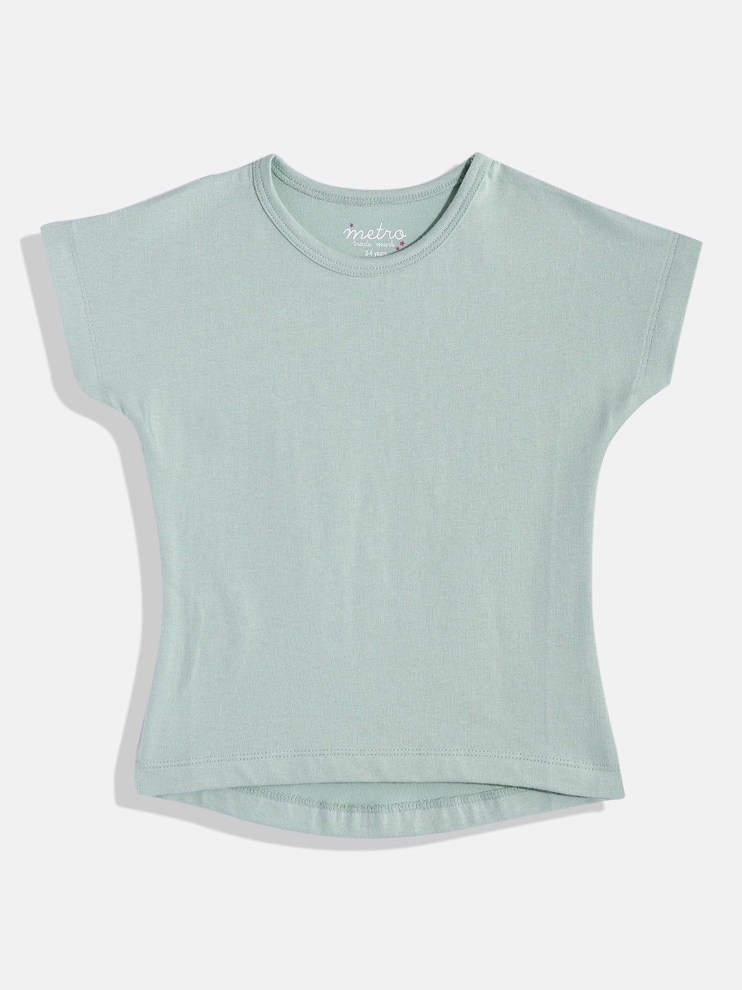 

METRO KIDS COMPANY Girls Green Solid Crop Top
