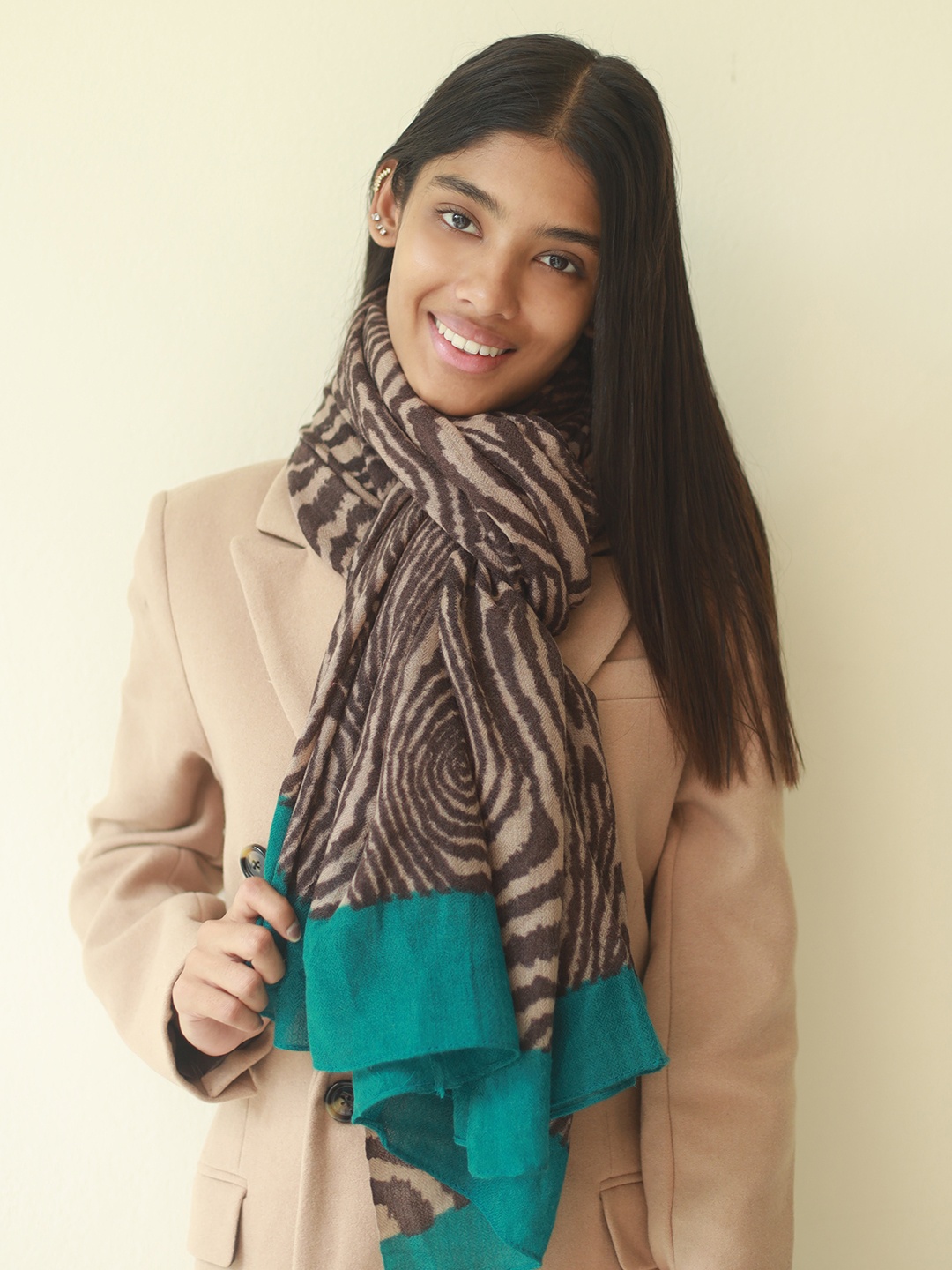

Ayesha Women Abstract Winter Acrylic Scarf, Brown