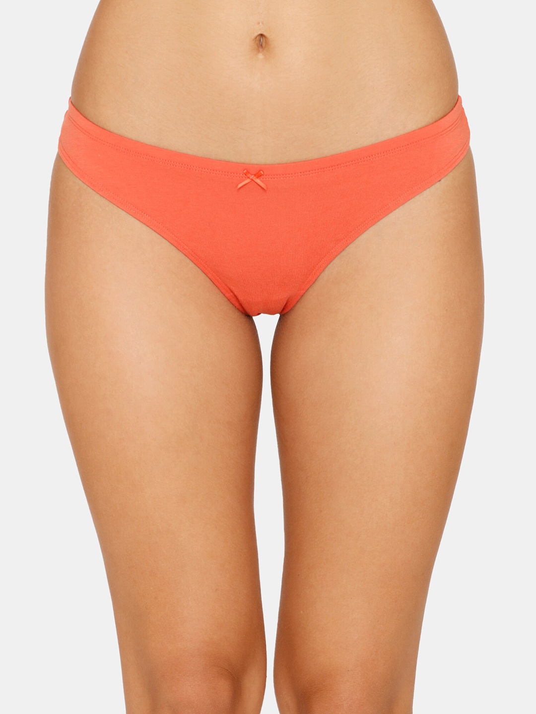 

Zivame Women Orange Solid Thongs Briefs