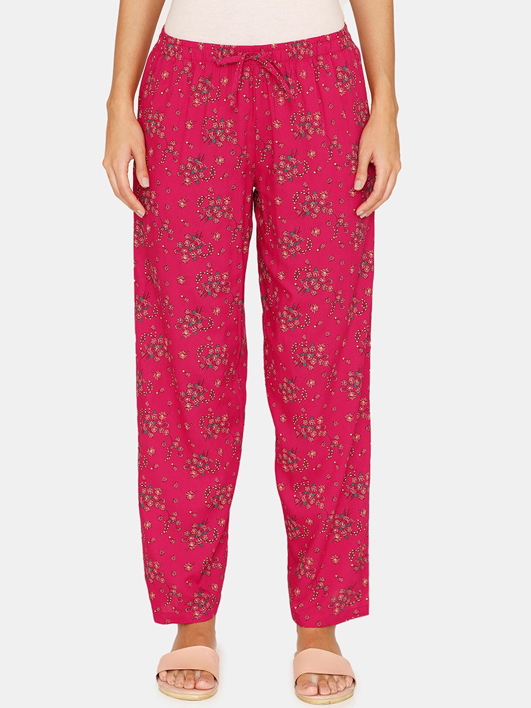 

Zivame Women Floral Print Lounge Pants, Red