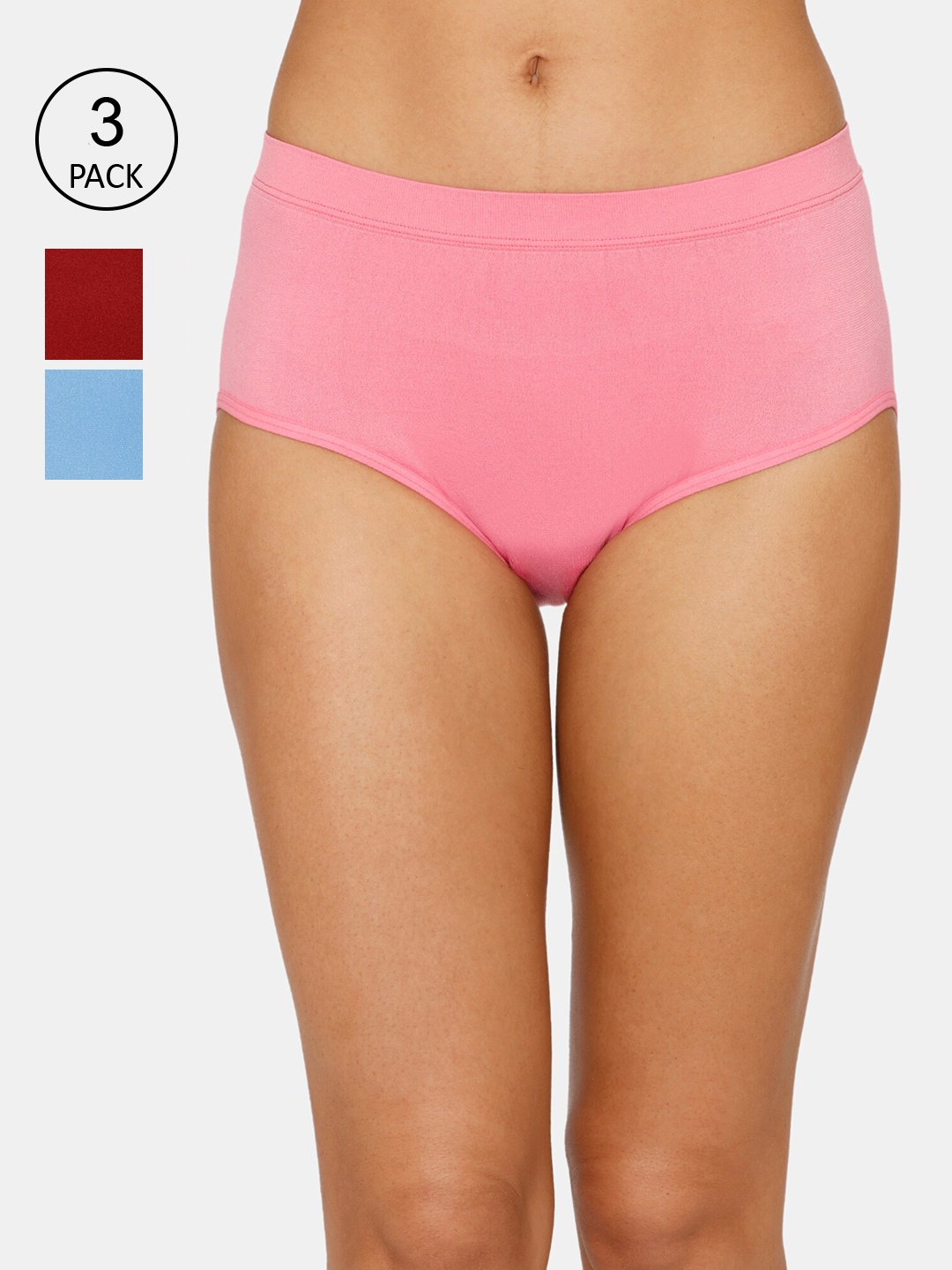 

Zivame Women Pack Of 3 Hipster Briefs, Pink