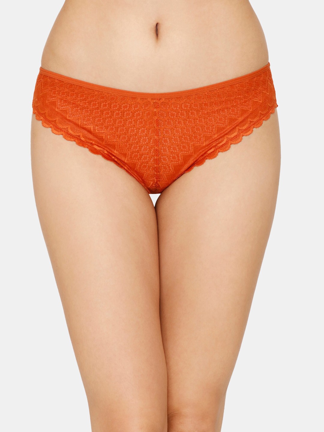 

Zivame Women Orange Geometric Self design Pure Cotton Hipster Briefs