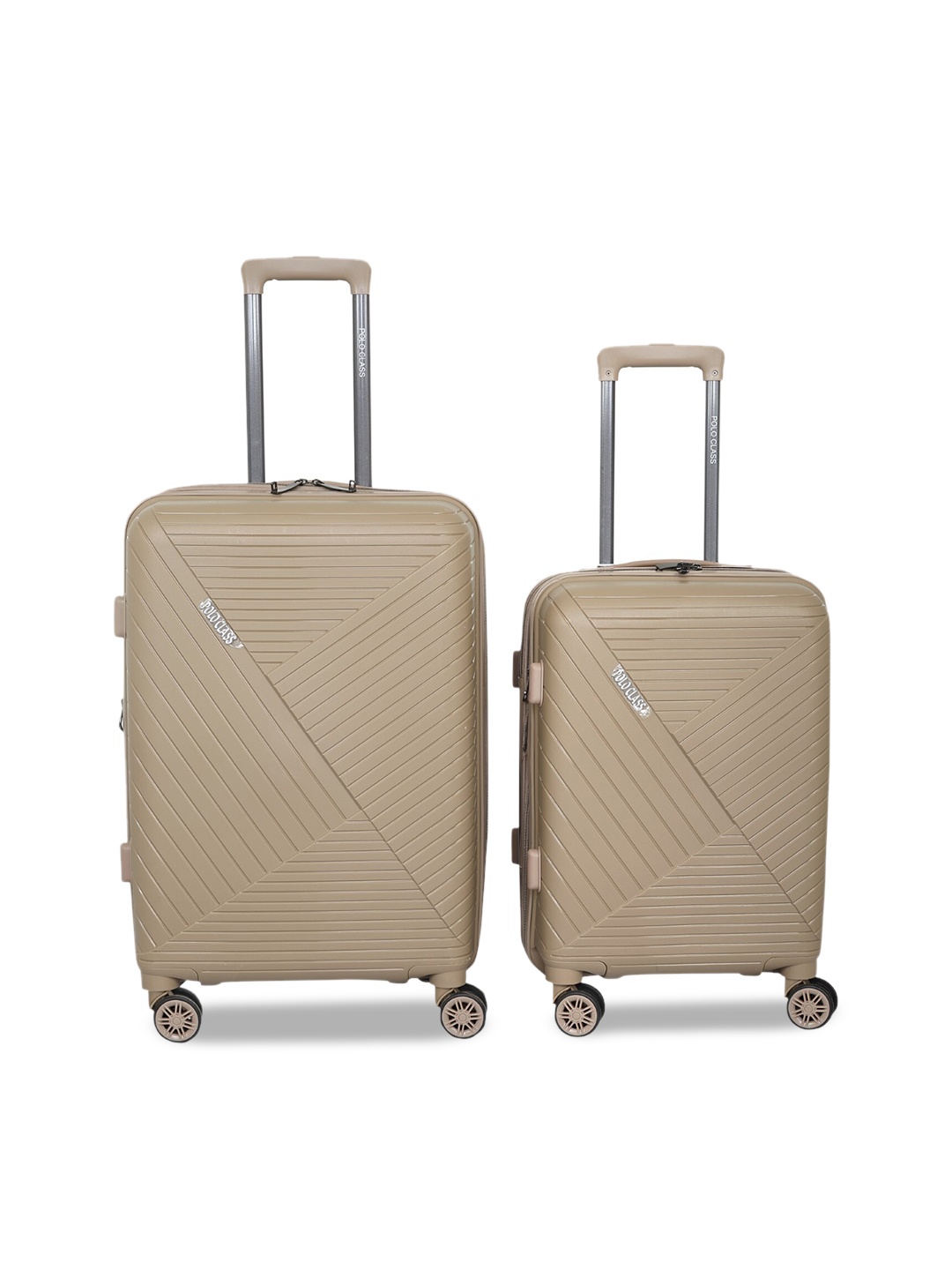 

Polo Class Set Of 2 Beige Solid Hard-Sided Trolley Suitcase