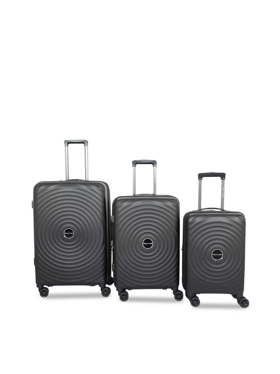 

Polo Class Set Of 3 Solid Trolley Suitcase, Black