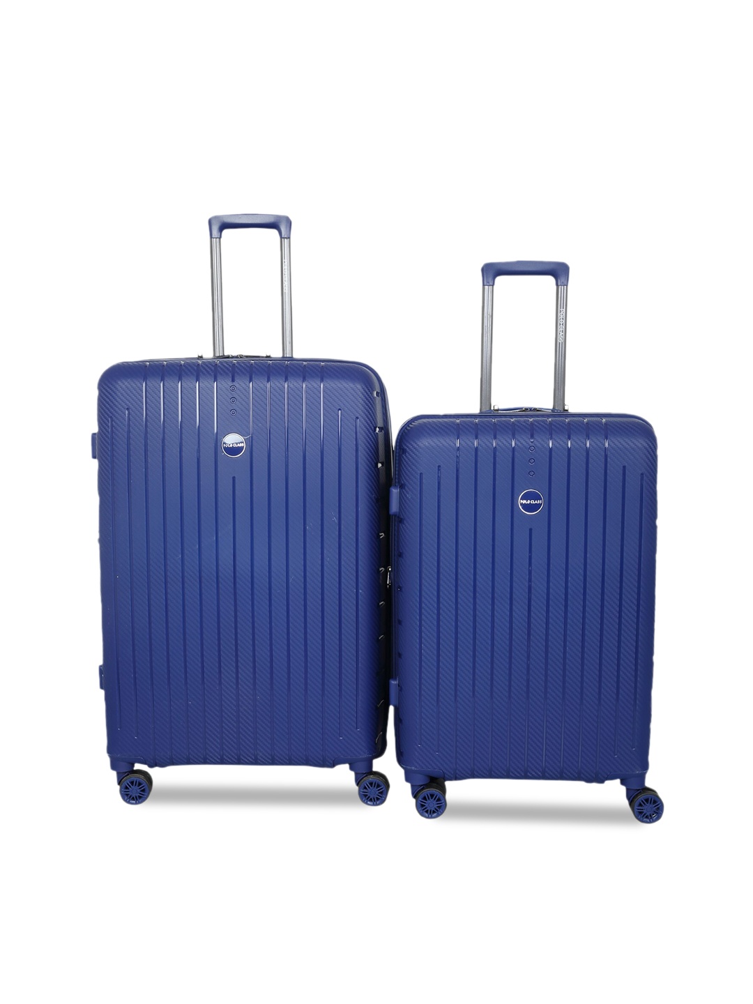 

Polo Class Set Of 2 Blue Textured Hard-Sided Trolley Suitcases