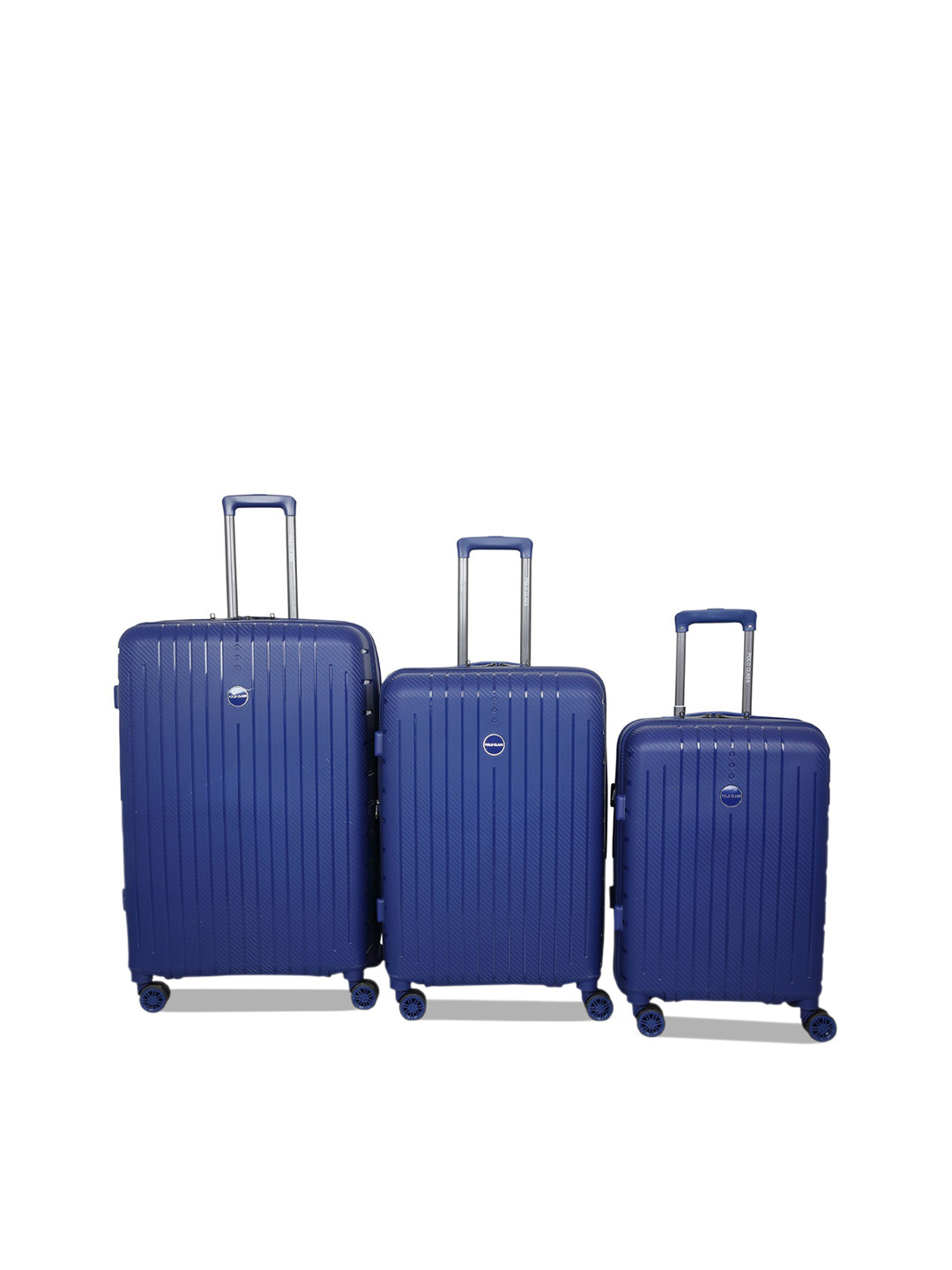 

Polo Class Set Of 3 Textured Hard-Sided Trolley Suitcases, Blue