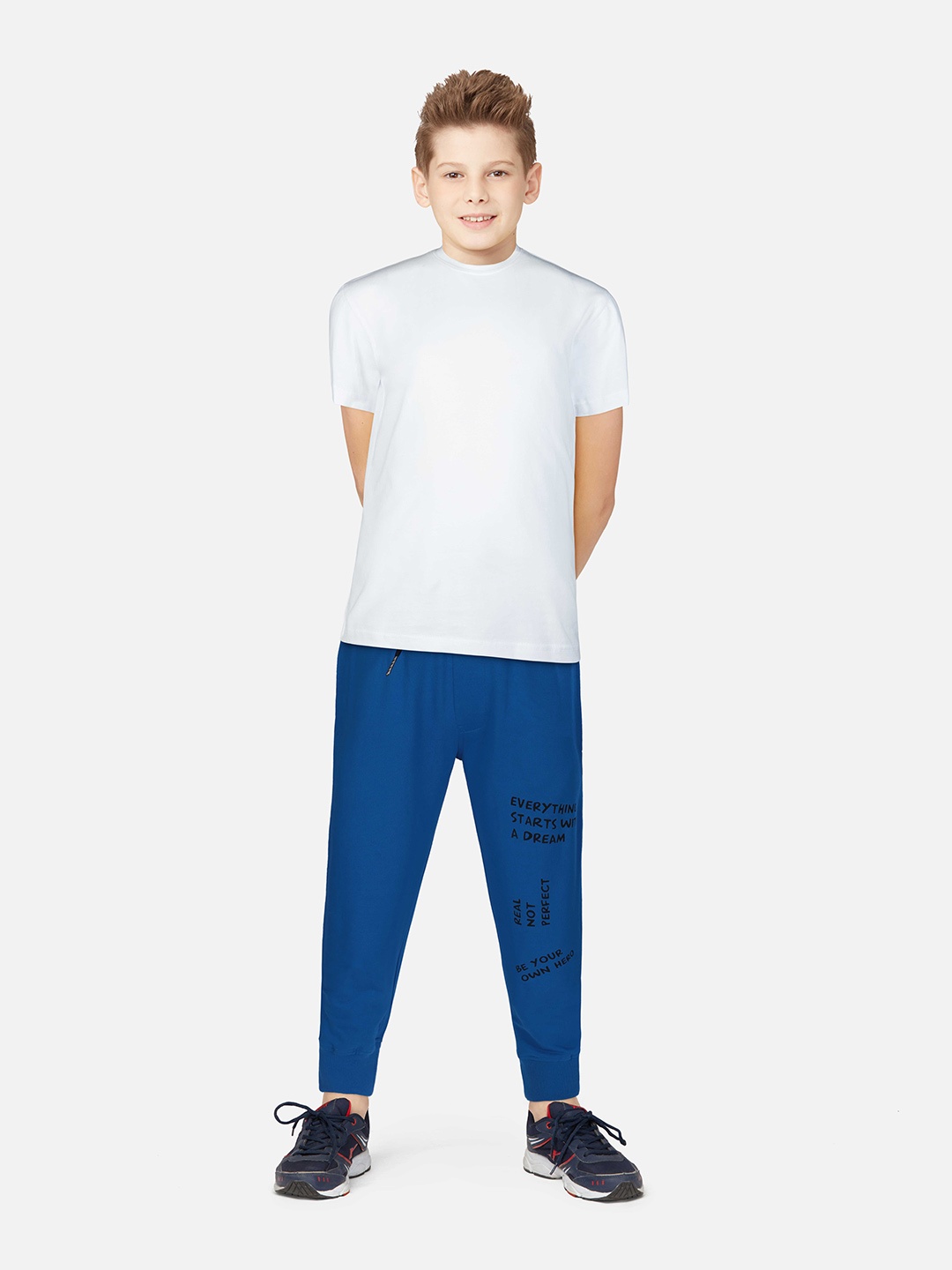 

Palm Tree Boys Blue Printed Cotton Joggers