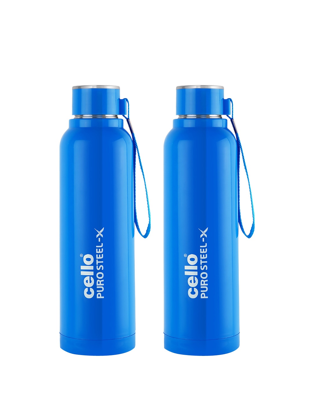 

Cello Set Of 2 Puro Steel-X Benz Water Bottles 900ML Each, Blue