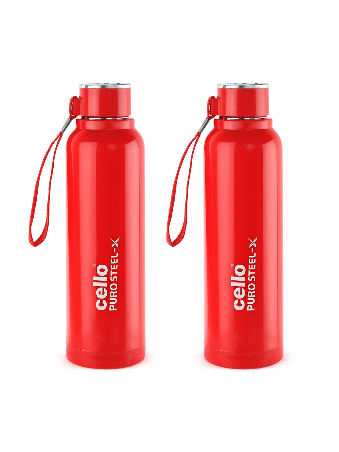 

Cello Puro Steel-X Benz 900 Set of 2 Red Inner Stainless Steel Water Bottle-730ml