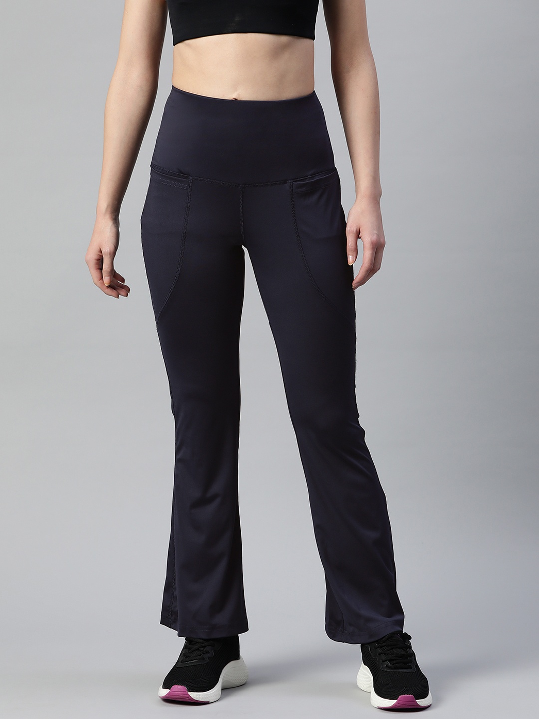 

plusS Women Solid Regular Fit Track Pants, Blue