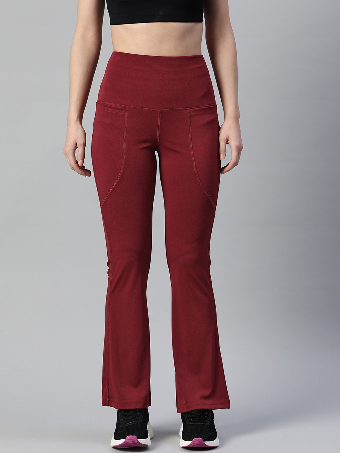 

plusS Women Solid Regular Fit Track Pants, Red