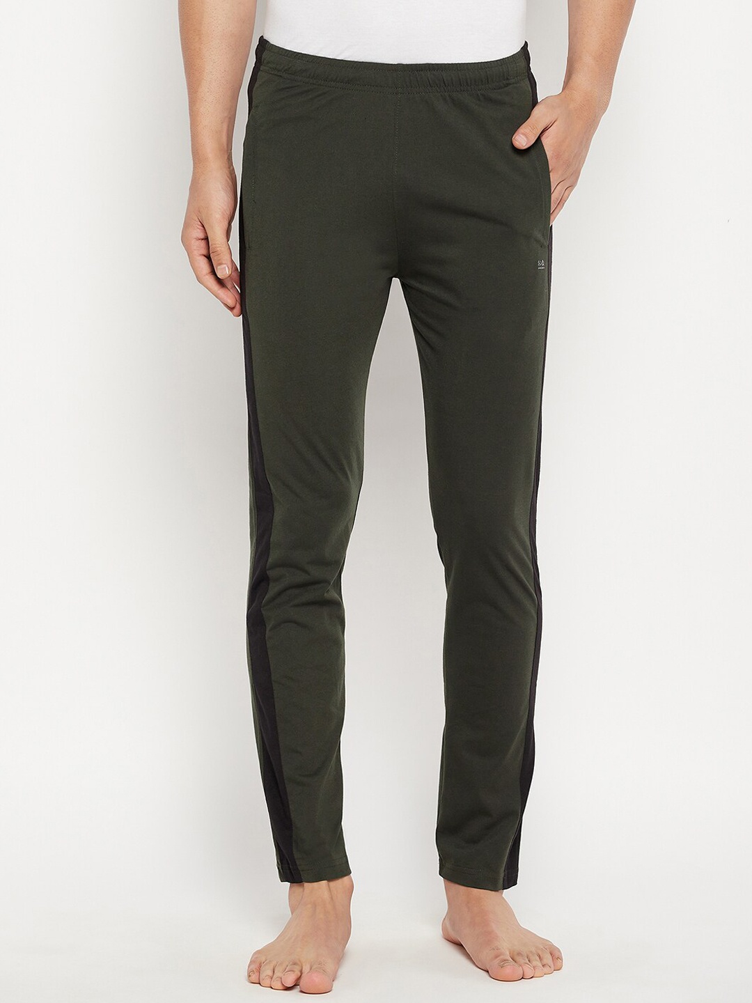 

Okane Men Olive-Green Solid Lounge Pants