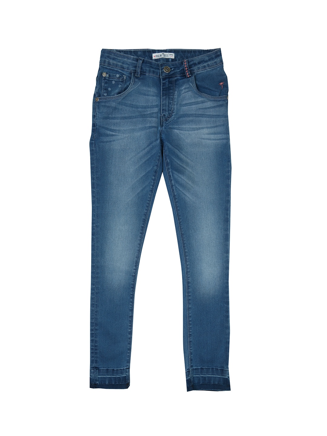 

Palm Tree Girls Blue Jean Regular Fit Mid-Rise Clean Look Jeans