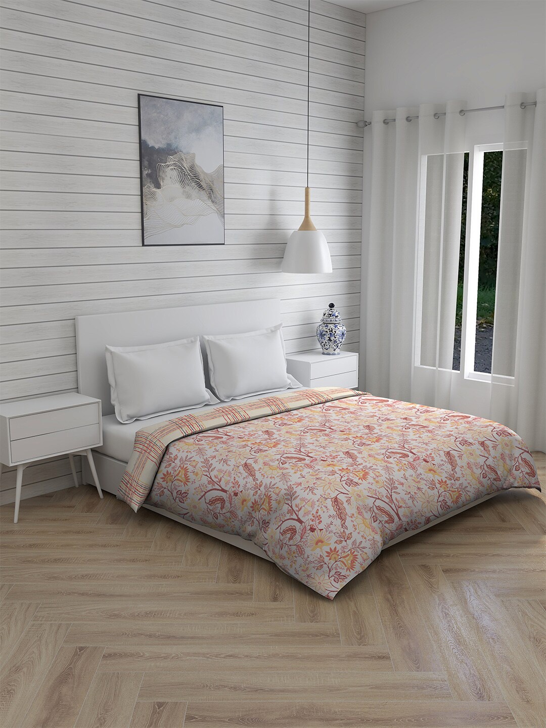 

Layers Red & Brown Floral Mild Winter 110 GSM Double Bed Comforter