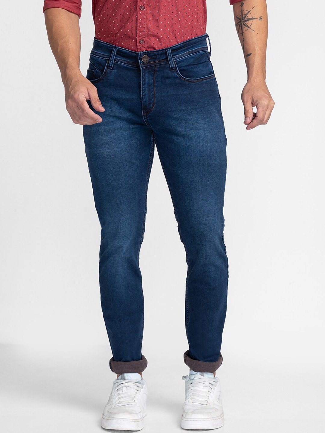 

Oxemberg Men Blue Lean Slim Fit Light Fade Jeans